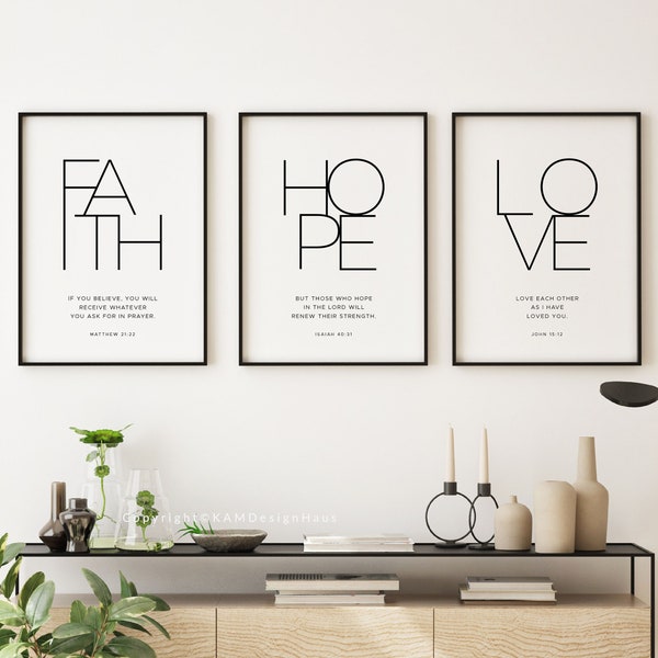 Matthew 21:22 Faith Hope Love Bible Verse Printable Wall Art, Christian Wall Decor, Minimalist Scripture Digital Print, 20x30, 16x20, A1, A2