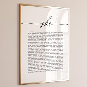 Proverbs 31:10-30 A Wife Of Noble Character Bible Verse Wall Art, Printable Wall Art, Mother&#39;s Day Gift , Large Scripture Digital Print