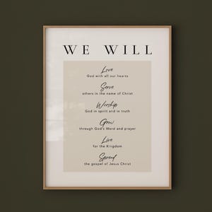 Oświadczenie o misji, wydruk chrześcijański, grafika ścienna do druku, chrześcijańska dekoracja ścienna, wystrój kościoła, wydruk cyfrowy, 8x10, 11x14, 16x20, 18x24, A2, A3