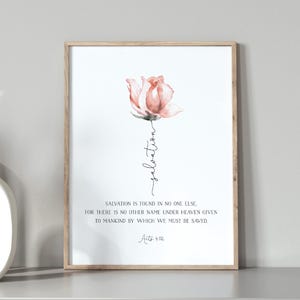 Acts 4:12 Salvation Bible Verse Printable Wall Art, Scripture Print Download, Easter Scripture Card, 5x7, 8x10, 11x14, 12x16, 16x20, A3, A4