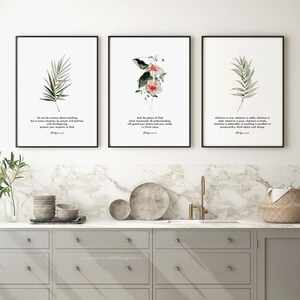 Set of 3 Bible Verse Wall Art, Philipians 4:6-8 Printable Wall Art ...