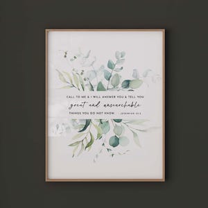 Geremia 33:3 Chiamami, versetto della Bibbia, decorazione murale stampabile, stampa digitale delle Scritture, arredamento cristiano, 4x6, 5x7, 8x10, 11x14, A3, A4