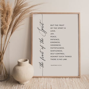 Verset biblique « Le fruit de l&#39;Esprit », impression à télécharger, décoration murale imprimable, cadeau chrétien, 8 x 10, 11 x 14, 16 x 20, 18 x 24, 20 x 30, A3