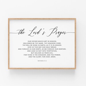 The Lord's Prayer KJV Matthew 6:9-13 Bible Verse Printable Wall Art ...