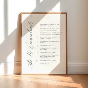 The 10 Commandments KJV Bible Verse Wall Art, Bible Verse Download, Scripture Printable Wall Art, 8x10, 11x14, 16x20, 18x24, 24x36, A3, A1