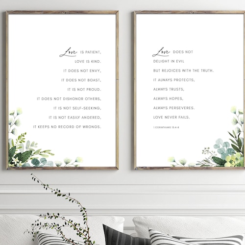 1 Corinthians 1348 ESV Love is Patient Bible Verse Printable Etsy