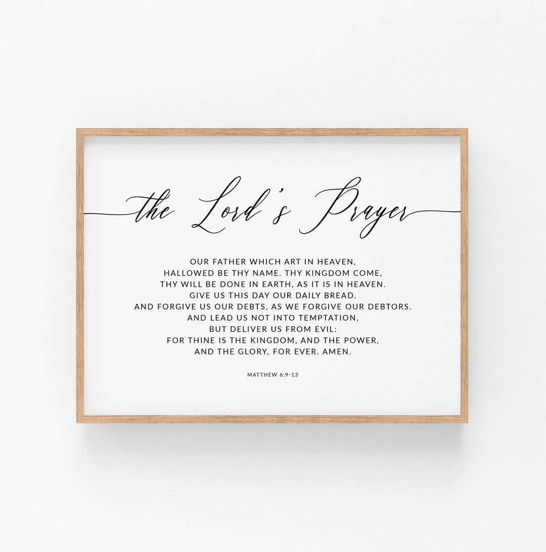 The Lord's Prayer KJV Matthew 6:9-13 Bible Verse Printable Wall Art ...