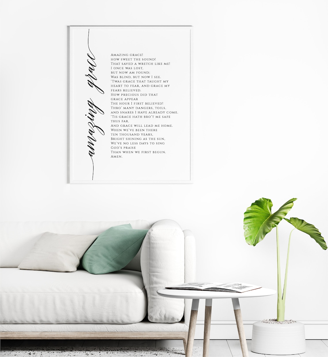 Amazing Grace Lyrics Printable Wall Art Amazing Grace Digital | Etsy
