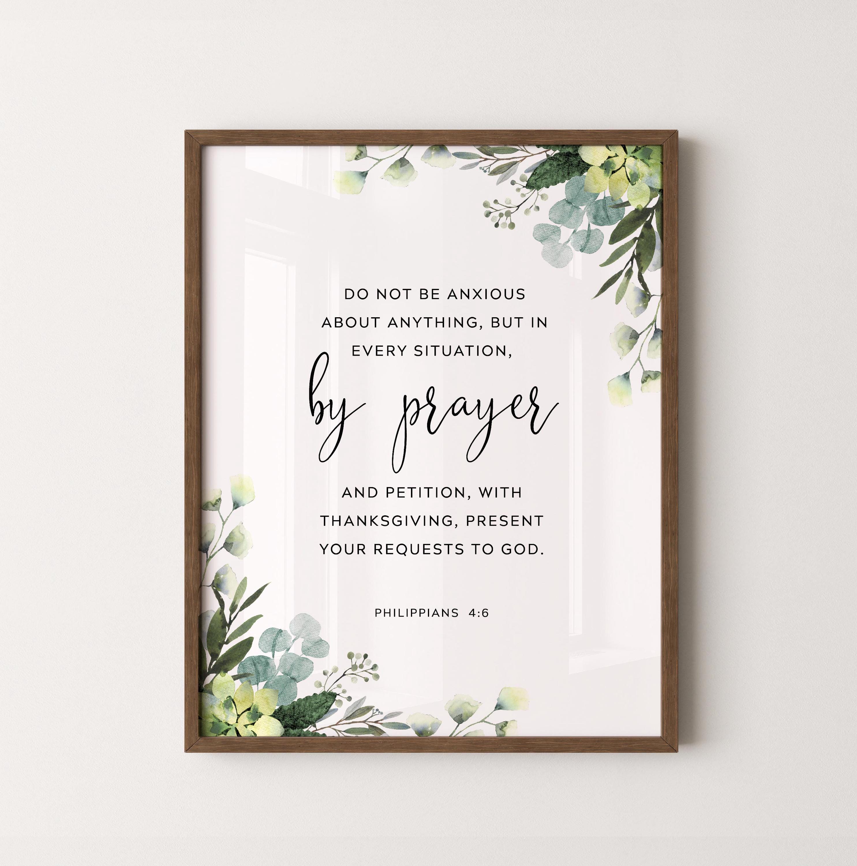 Philippians 4:6 Do Not Be Anxious Bible Verse Wall Art, Scripture Print ...