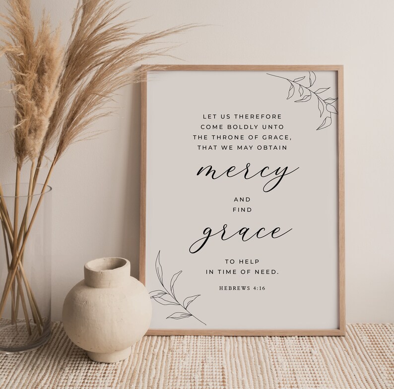 Hebrews 4:16 KJV Modern Bible Verse Wall Art Printable Wall - Etsy