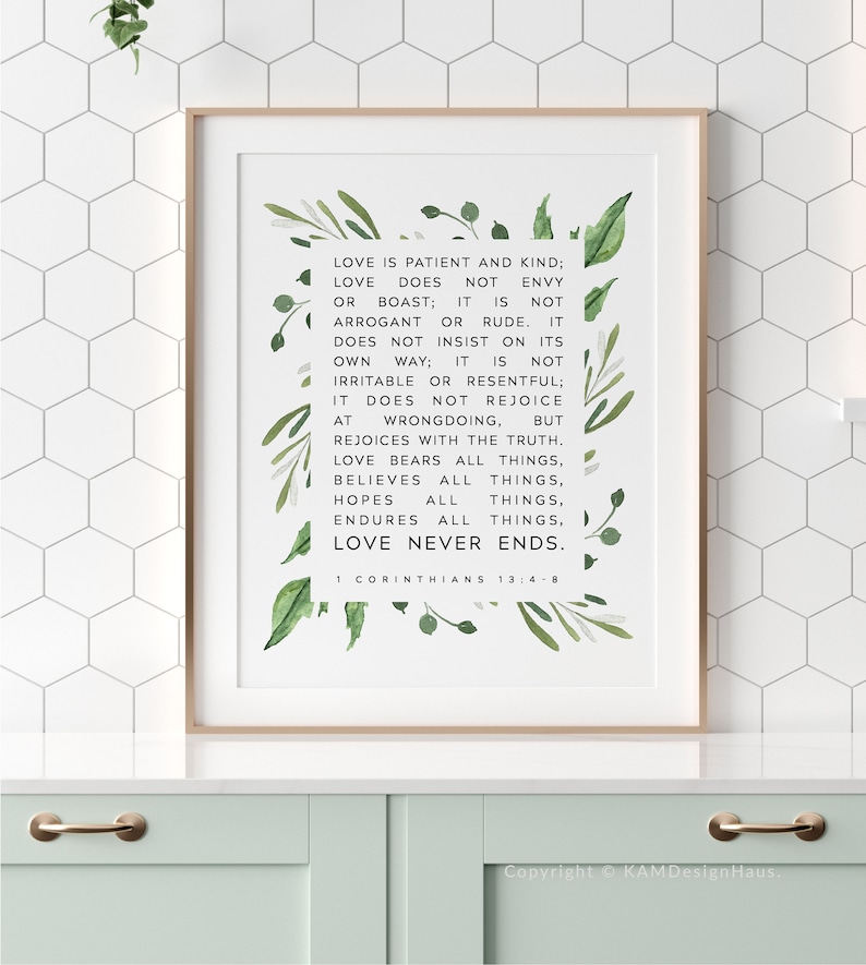 1 Corinthians 1348 ESV Bible Verse Wall Art Love Is Patient Etsy