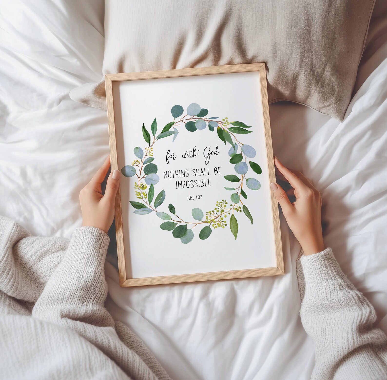 Luke 1:37 KJV for With God Bible Verse Printable Wall Art, Scripture ...