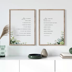 1 Corinthians 13 4:8 Love Bible Verse Wall Art, Printable Wall Art, Scripture Digital Print, Wedding Gift, 11x14, 16x20, 18x24, 24x36, A3