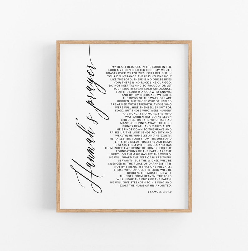 Hannah's Prayer 1 Samuel 2 Bible Verse Wall Art, Printable Wall Art, Modern Scripture Print Download, Christian Gift, 8x10, 11x14, 16x20, A3 image 1