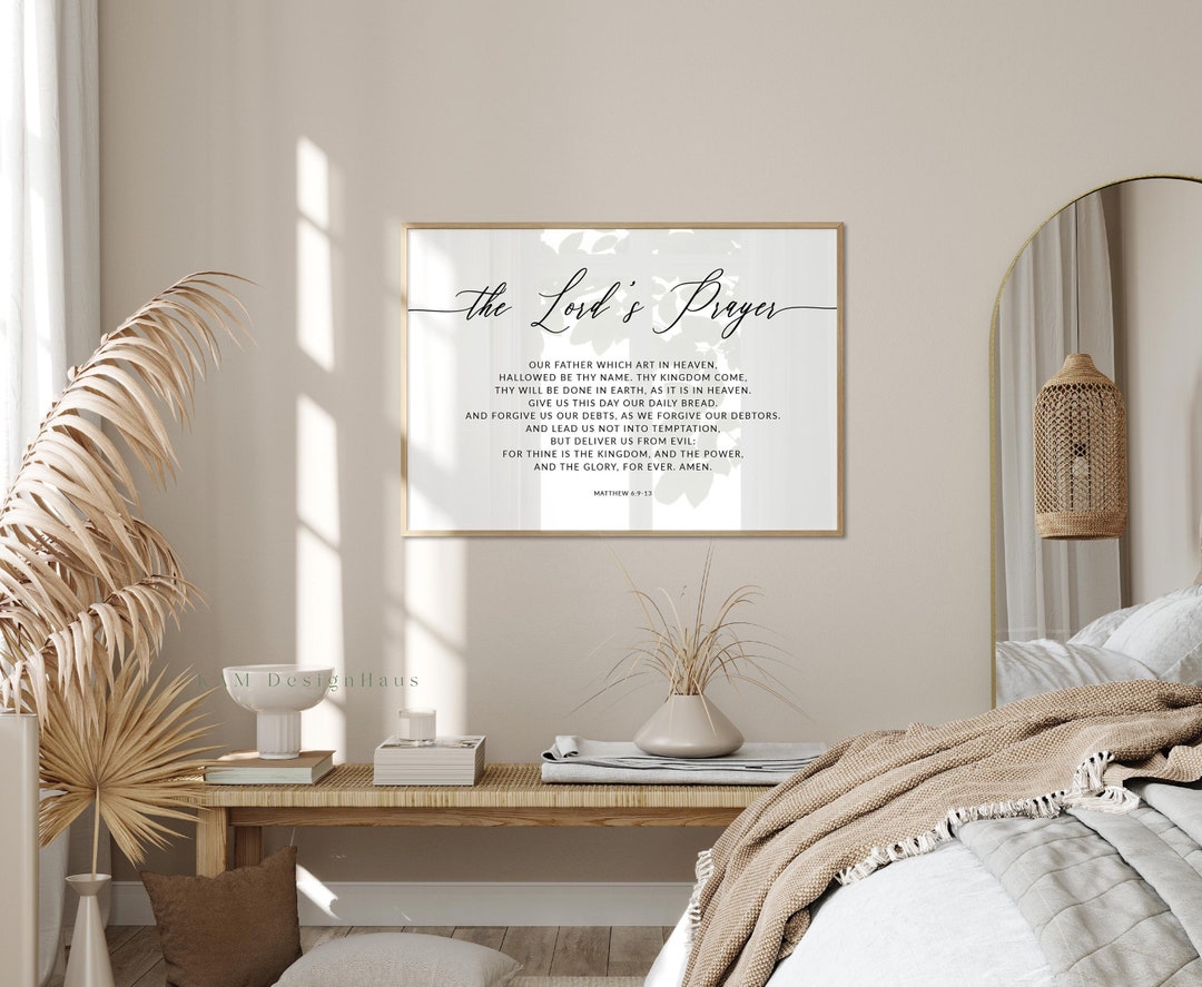The Lord's Prayer KJV Matthew 6:9-13 Bible Verse Printable Wall Art ...