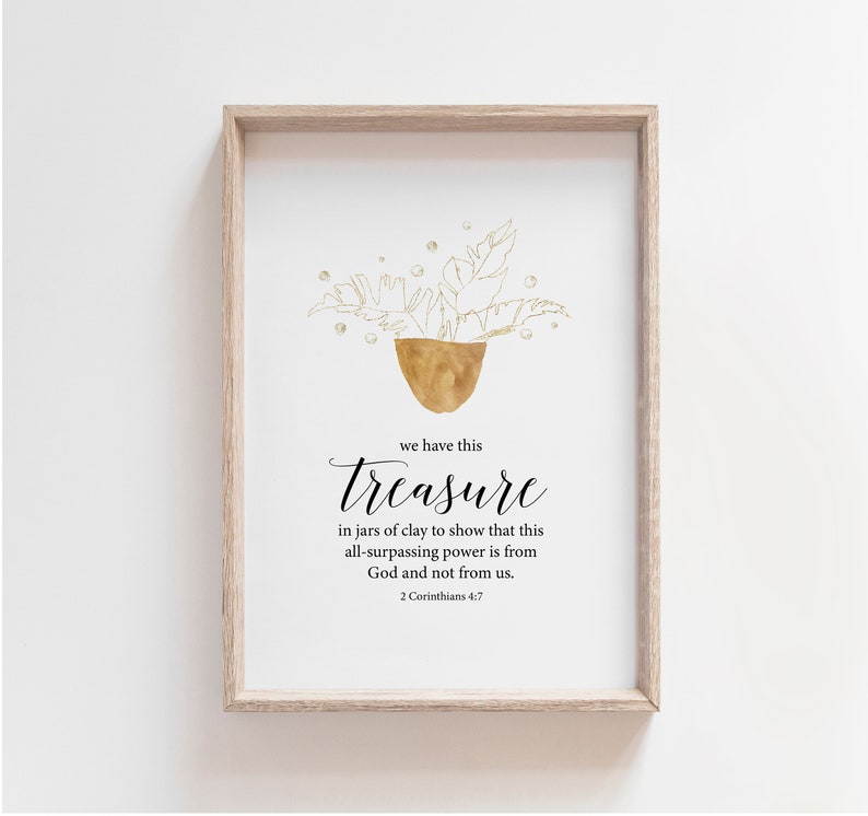 2 Corinthians 47 Treasure in Jars of Clay Bible Verse Etsy