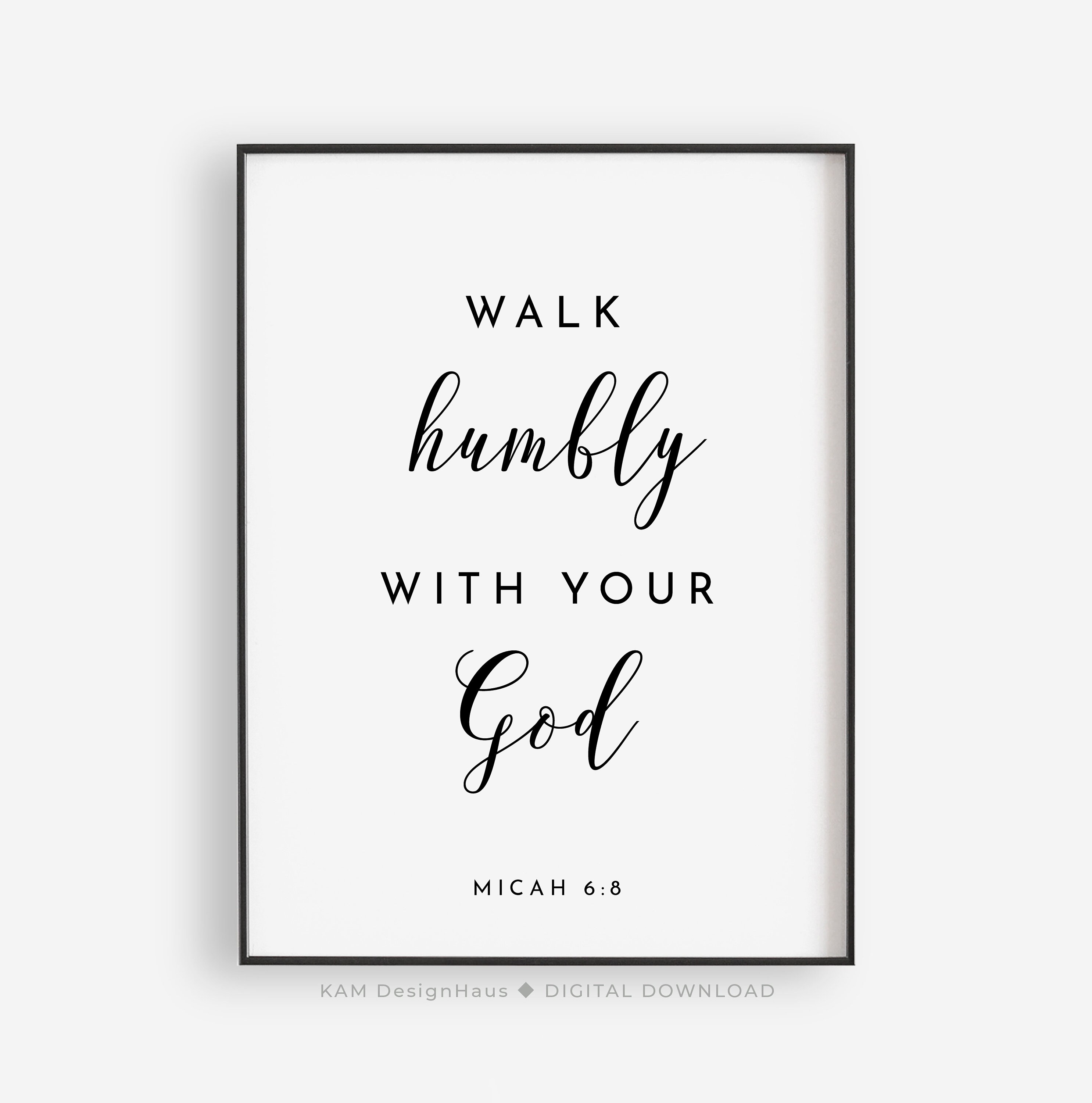 Micah 68 Act Justly Love Mercy Bible Verse Printable Wall Etsy