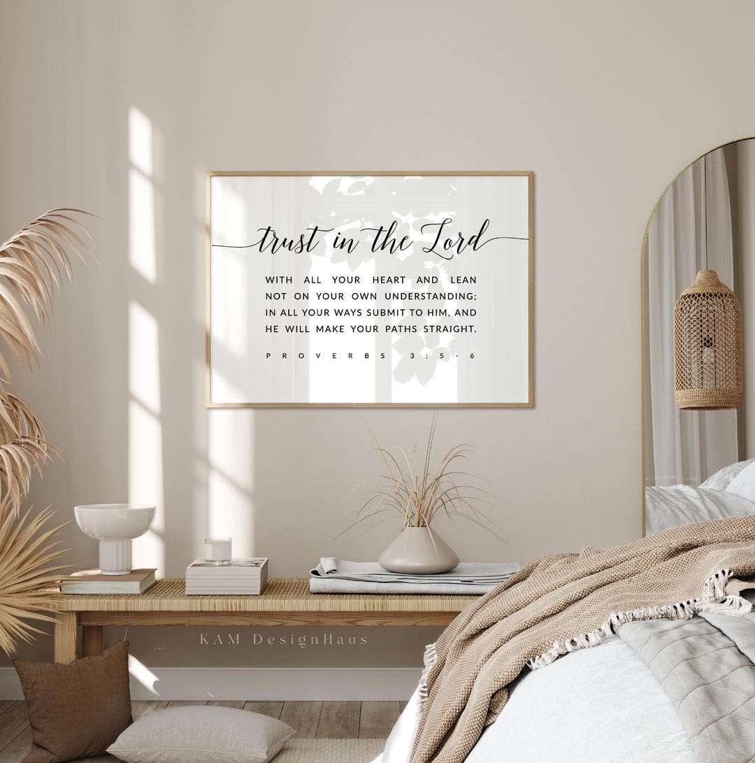 Proverbs 3:5-6 Trust in the Lord Bible Verse Printable Wall Art ...