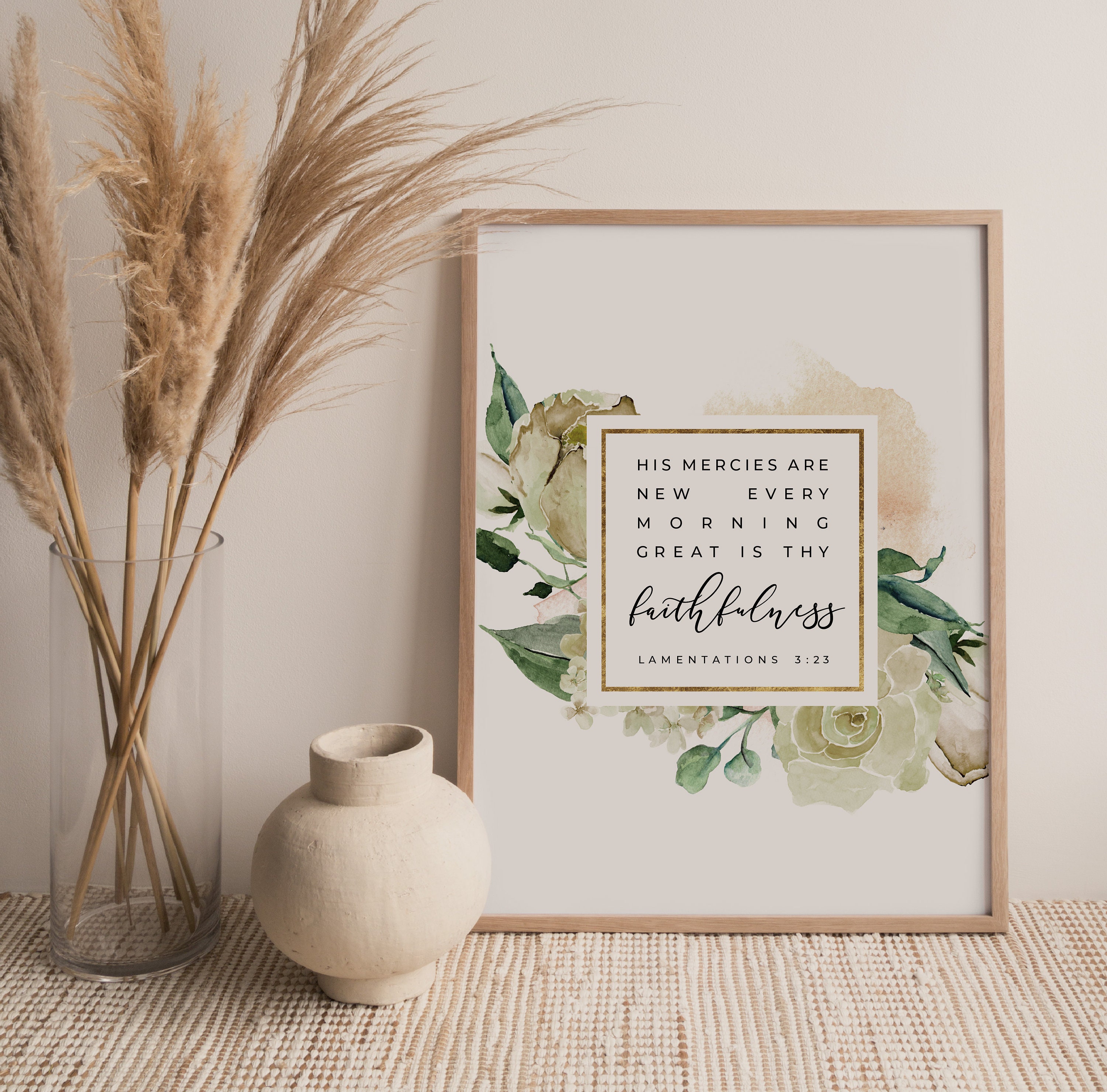 Lamentations 3:23 KJV Bible Verse Wall Art Printable Wall - Etsy