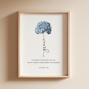 2 Corinthians 12:9 Grace Bible Verse Wall Art, Printable Wall Art ...