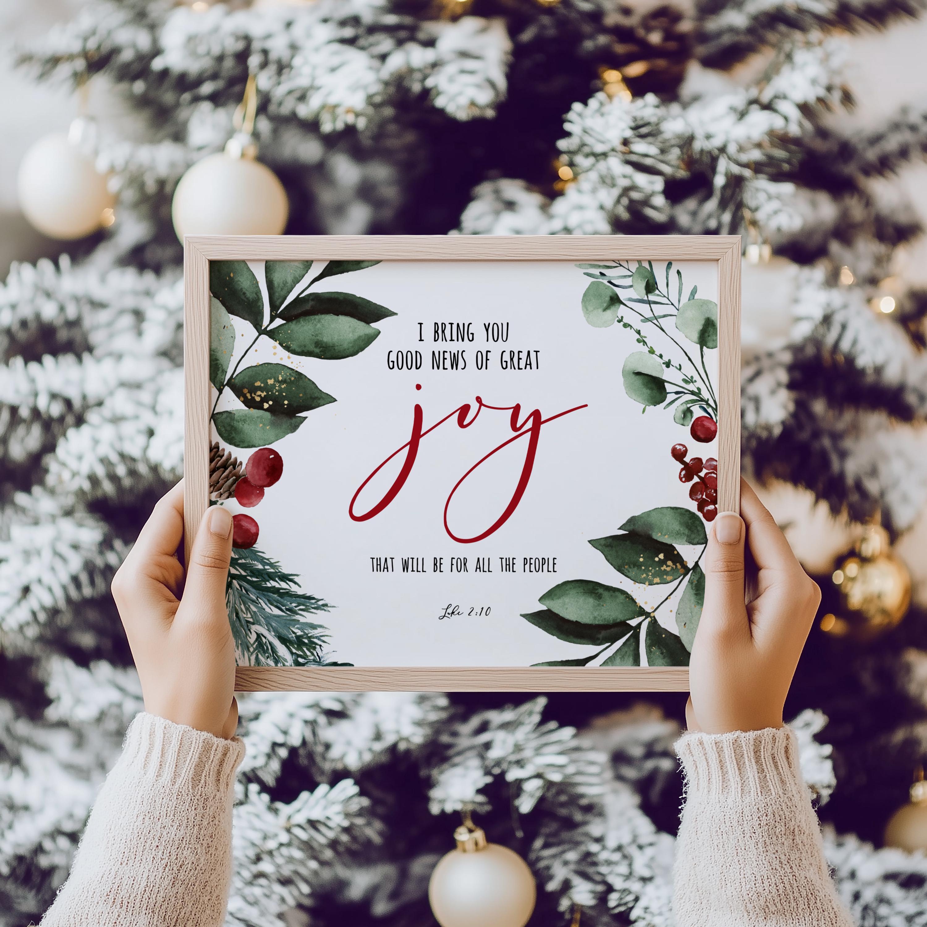 Tarjeta navideña con versículo bíblico \, image size:3000x3000