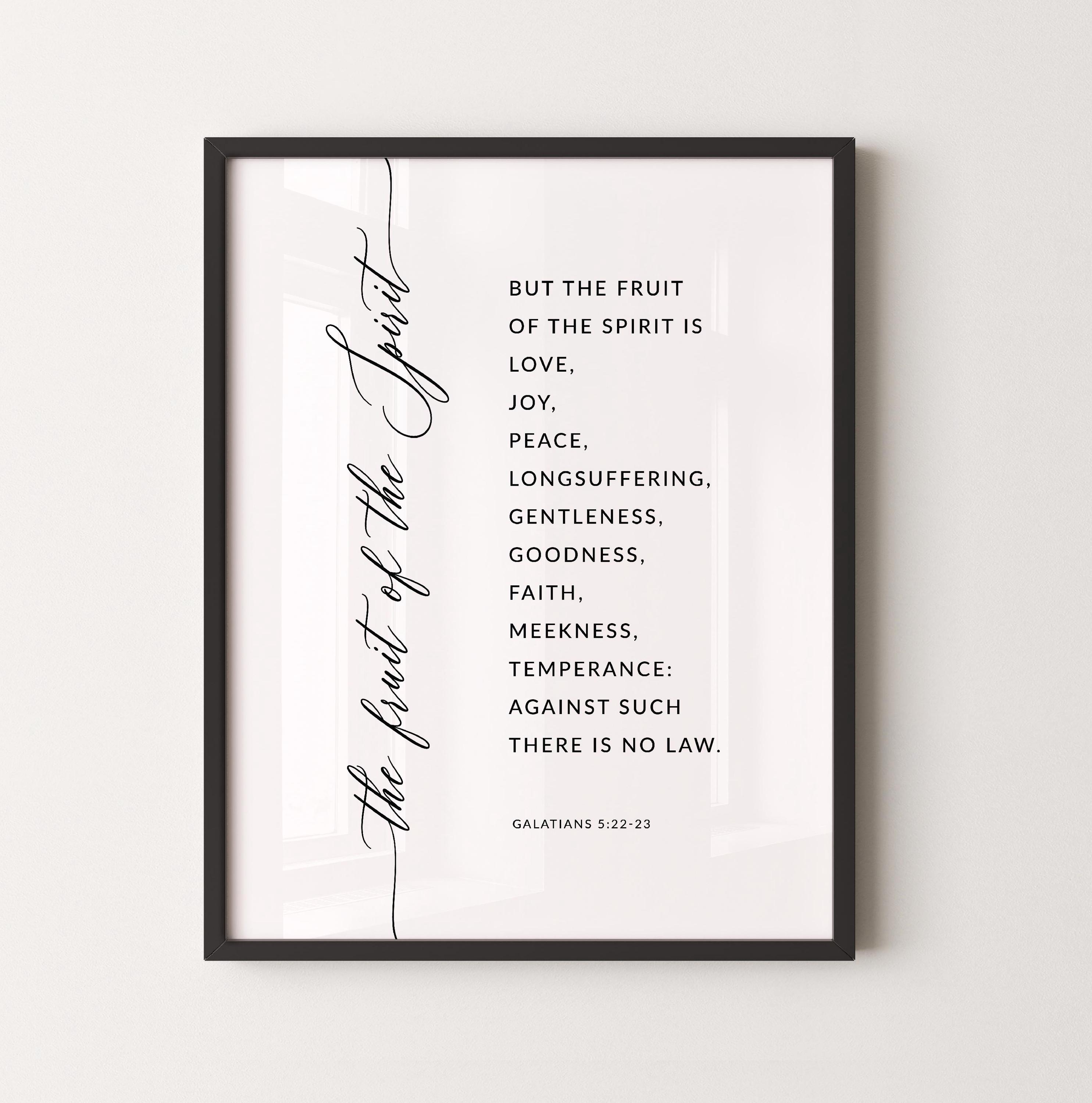 The Fruit of the Spirit KJV, Galatians 5:22-23 Bible Verse Wall Art ...
