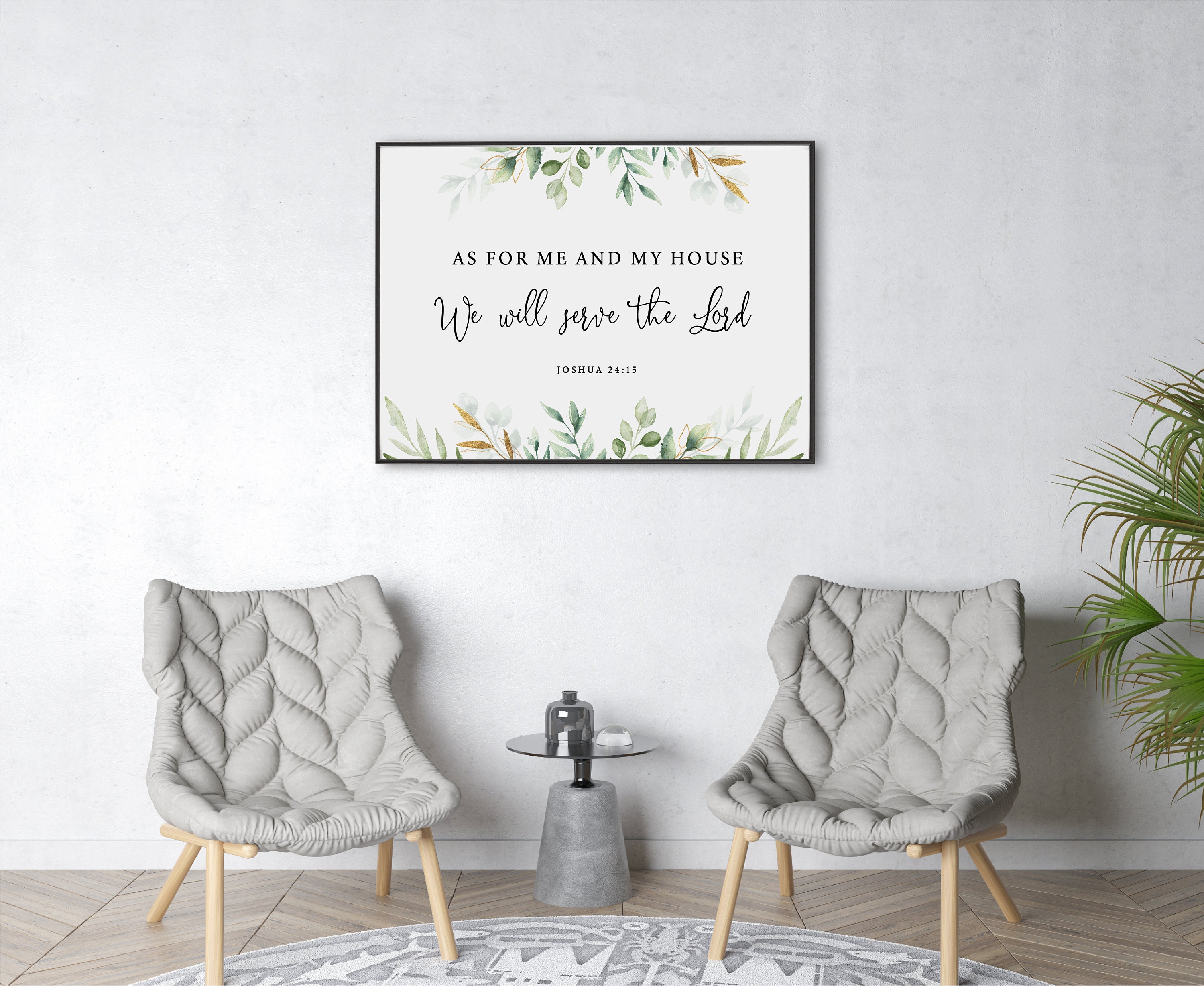 Joshua 24:15 We Willl Serve The Lord Bible Verse Wall Art | Etsy