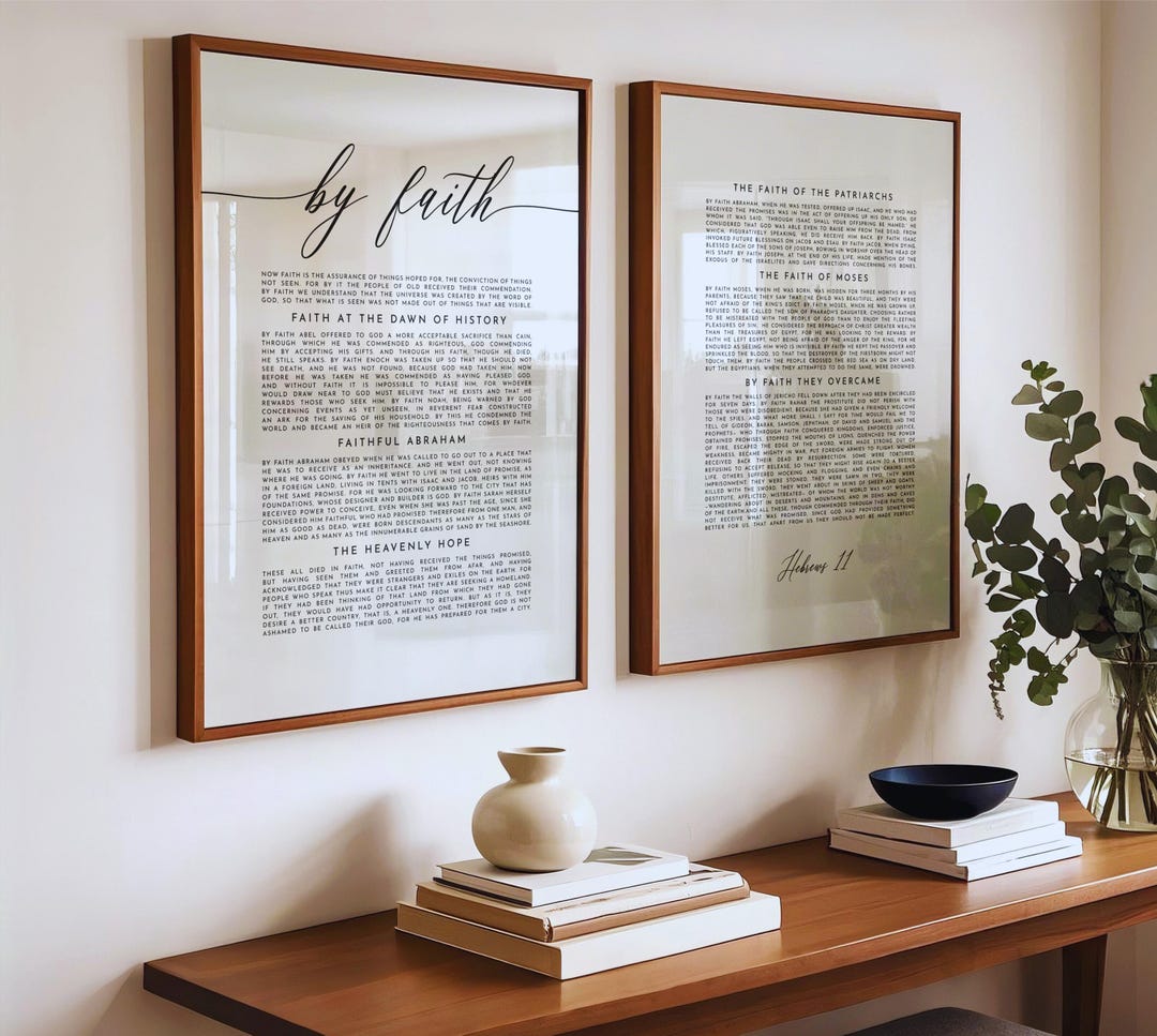 Hebrews 11 by Faith Scripture Wall Art, Printable Wall Art, Bible Verse ...