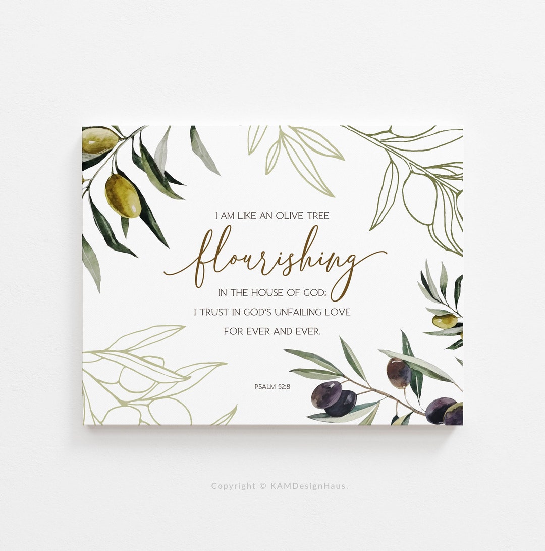 Psalm 528 Olive Branch Bible Verse Wall Art Printable Wall Etsy