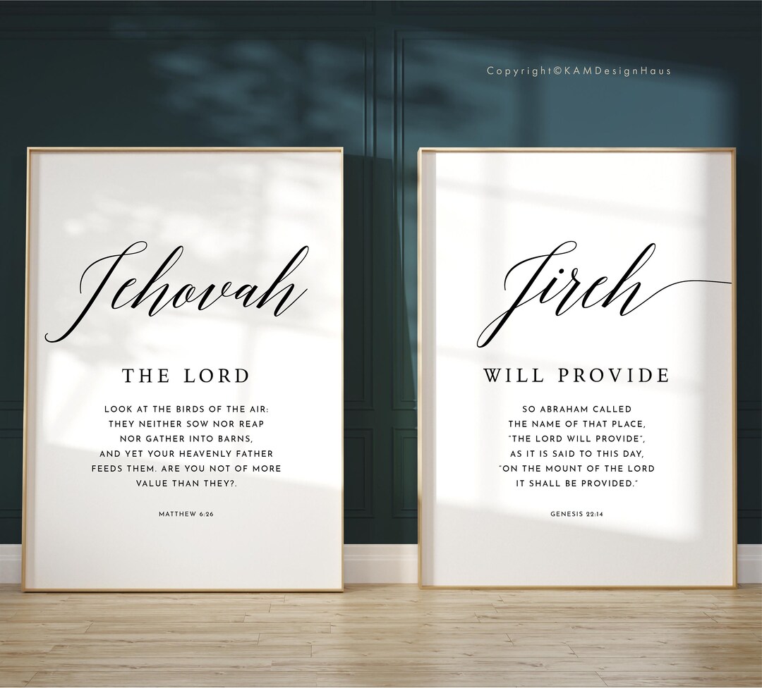 Matthew 6:26 ESV Jehovah Jireh Bible Verse Wall Art, Printable Wall Art ...