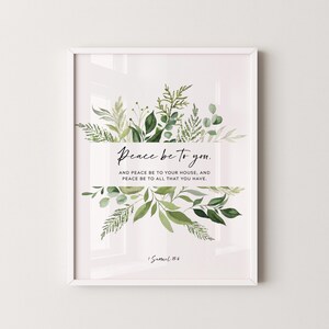 1 Samuel 25:6 Peace Be To You Scripture Printable Wall Art, Bible Verse Print Download, New Year's Gift, 8x10, 11x14, 16x20, 20x30, A3 image 6