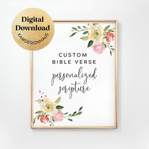 Custom Bible Verse Printables, Personalized Custom Scripture Digital Print, Christian Gift, Custom Wall Art, 8x10, 11x14, 12x16, 16x20, A3