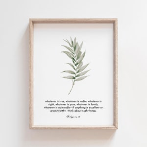 Set of 3 Bible Verse Wall Art, Philipians 4:6-8 Printable Wall Art ...