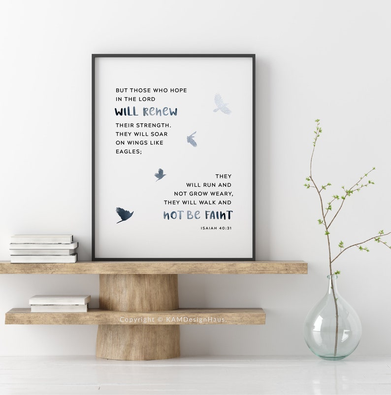Isaiah 4031 NIV Soar on Wings Like Eagles Bible Verse Etsy
