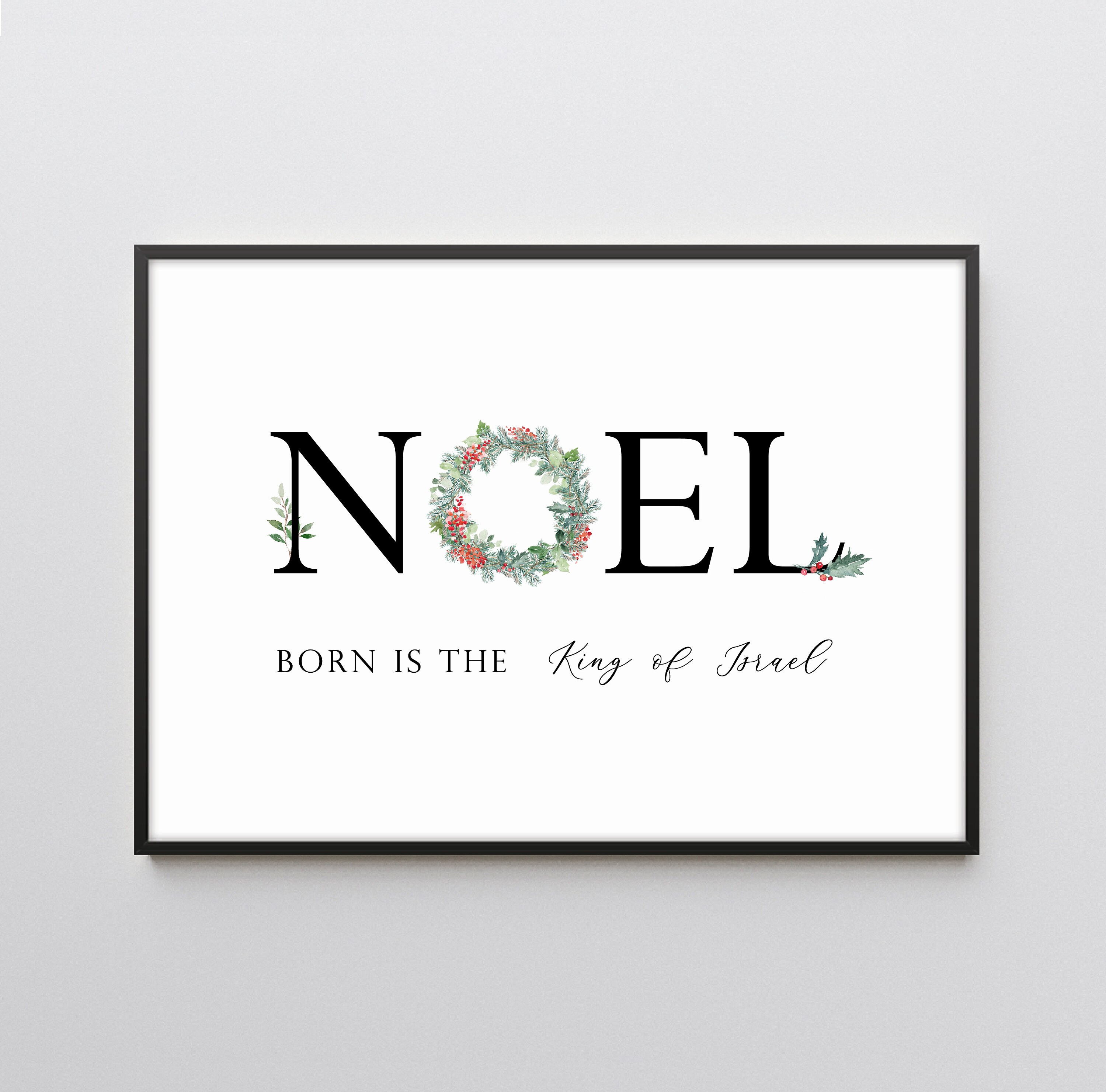 NOEL Christmas Printable Wall Art Christmas Card Download Etsy
