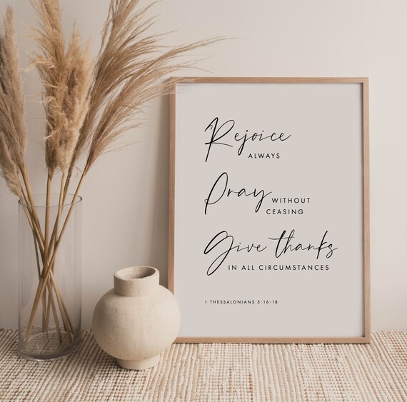 1 Thessalonians 5 16 18 Rejoice Always Scripture Printable Wall  