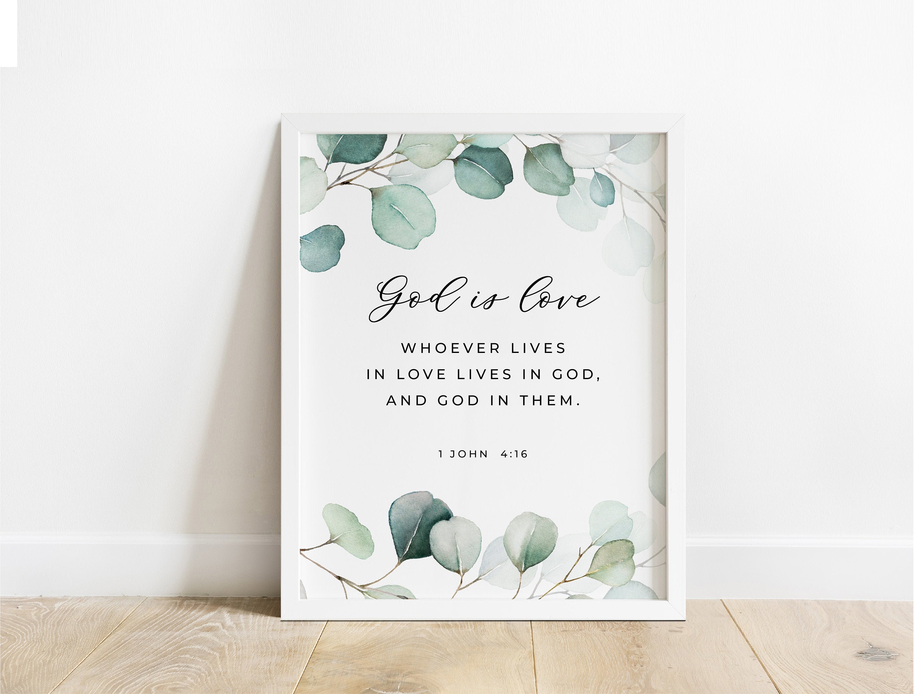 1 John 4:16 God is Love Bible Verse Wall Art Downloadable - Etsy