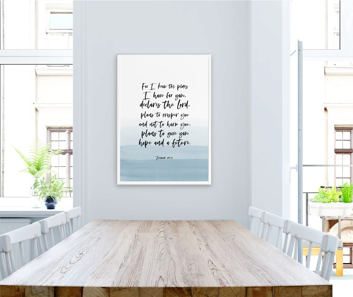 Jeremiah 29:11 Bible Verse Wall Art for I Know the Plans - Etsy