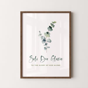 Soli Deo Gloria Wall Art, Printable Wall Art, Glory Digital Print, Christian Gift, Foliage Wall Decor, 4x6, 5x7, 8x10, 11x14, 16x20, A3, A4