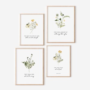 Isaiah 40:31 Renew Their Strength Bible Verse Wall Art, Scripture Digital Print, Set Of 4 Printable Bible Verse, 8x10, 11x14, 16x20, A3, A4 image 2