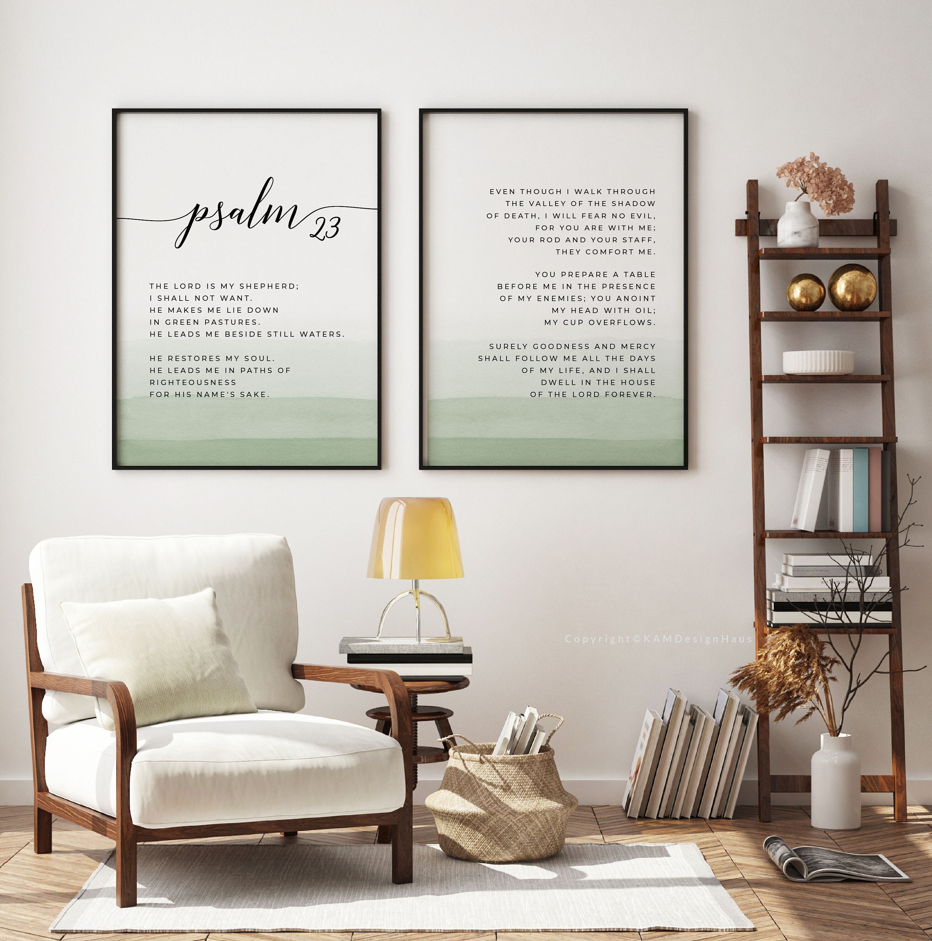 Psalm 23 the Lord is My Shepherd Bible Verse Wall Art, Set of 2 ...