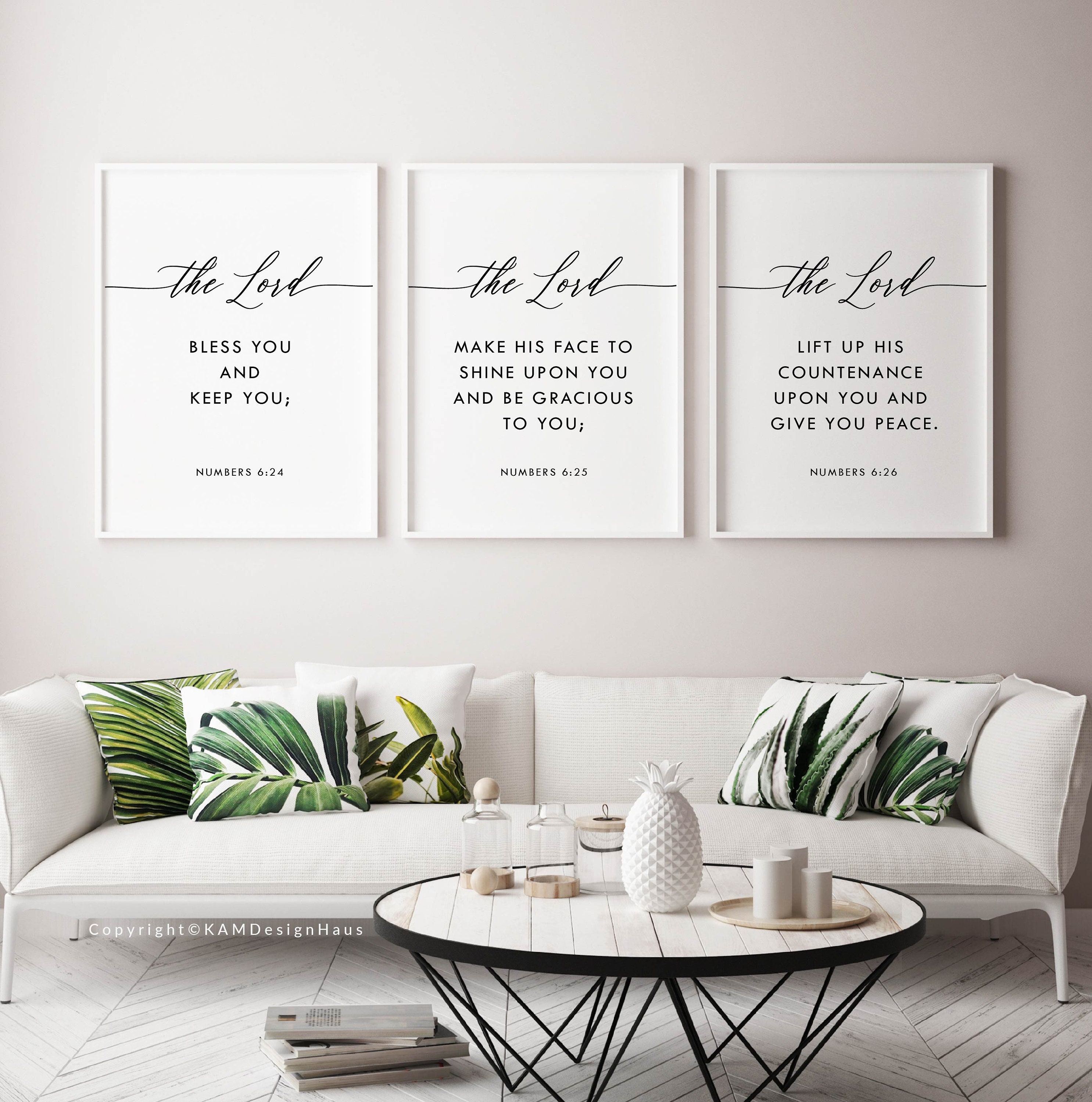 Set of 3 Bible Verse Wall Art Printable Scripture Numbers Etsy