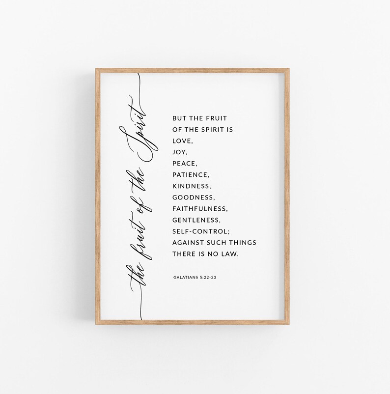 Fruit of the Spirit Bible Verse Wall Art, Scripture Print Download ...