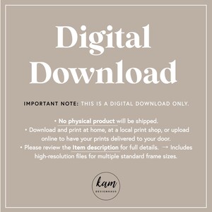 May include: A digital download graphic on a beige background. The text "Digital Download" is in large white letters. Additional text states, "IMPORTANT NOTE: THIS IS A DIGITAL DOWNLOAD ONLY." and other details about the product.