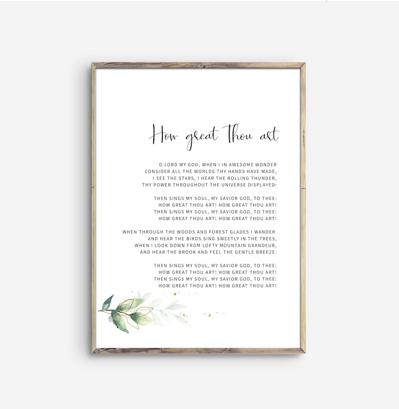 How Great Thou Art Lyrics Wall Art Printable Wall Art Set of Etsy