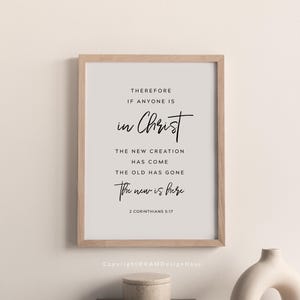 2 Corinthians 5:17 the New Creation Bible Verse Printable Wall Art ...
