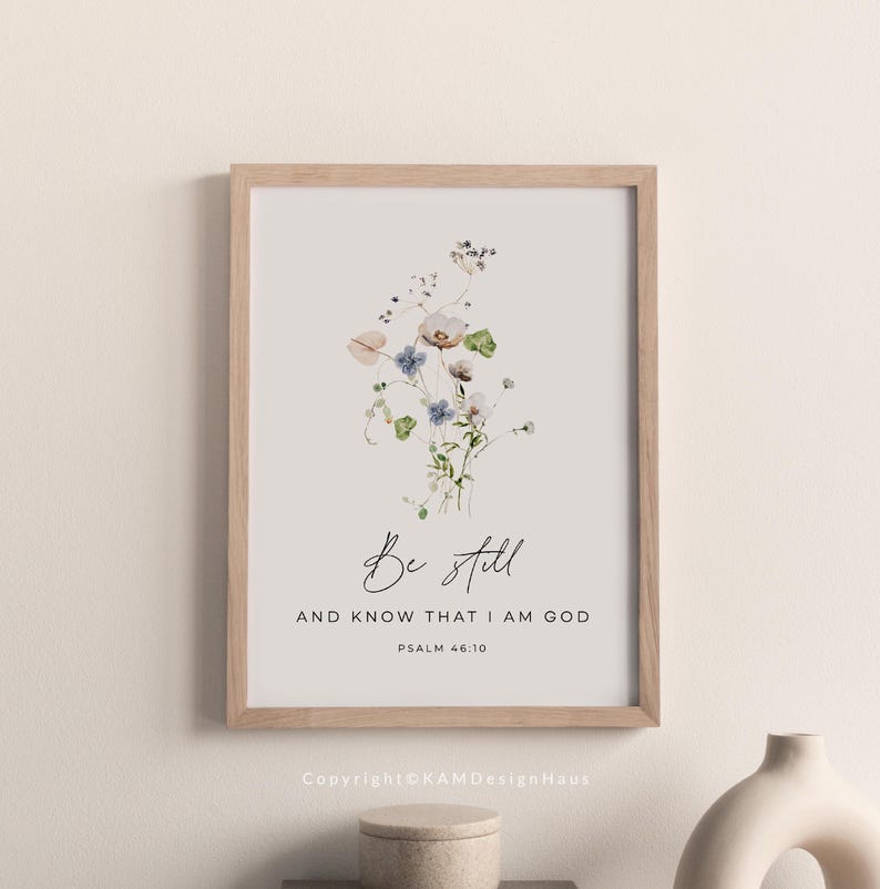 Psalm 46:10 Scripture Wall Art, Printable Wall Art, Bible Verse Digital ...