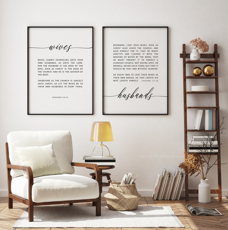 Ephesians 5:22-28 Wives and Husbands Bible Verse Printable - Etsy