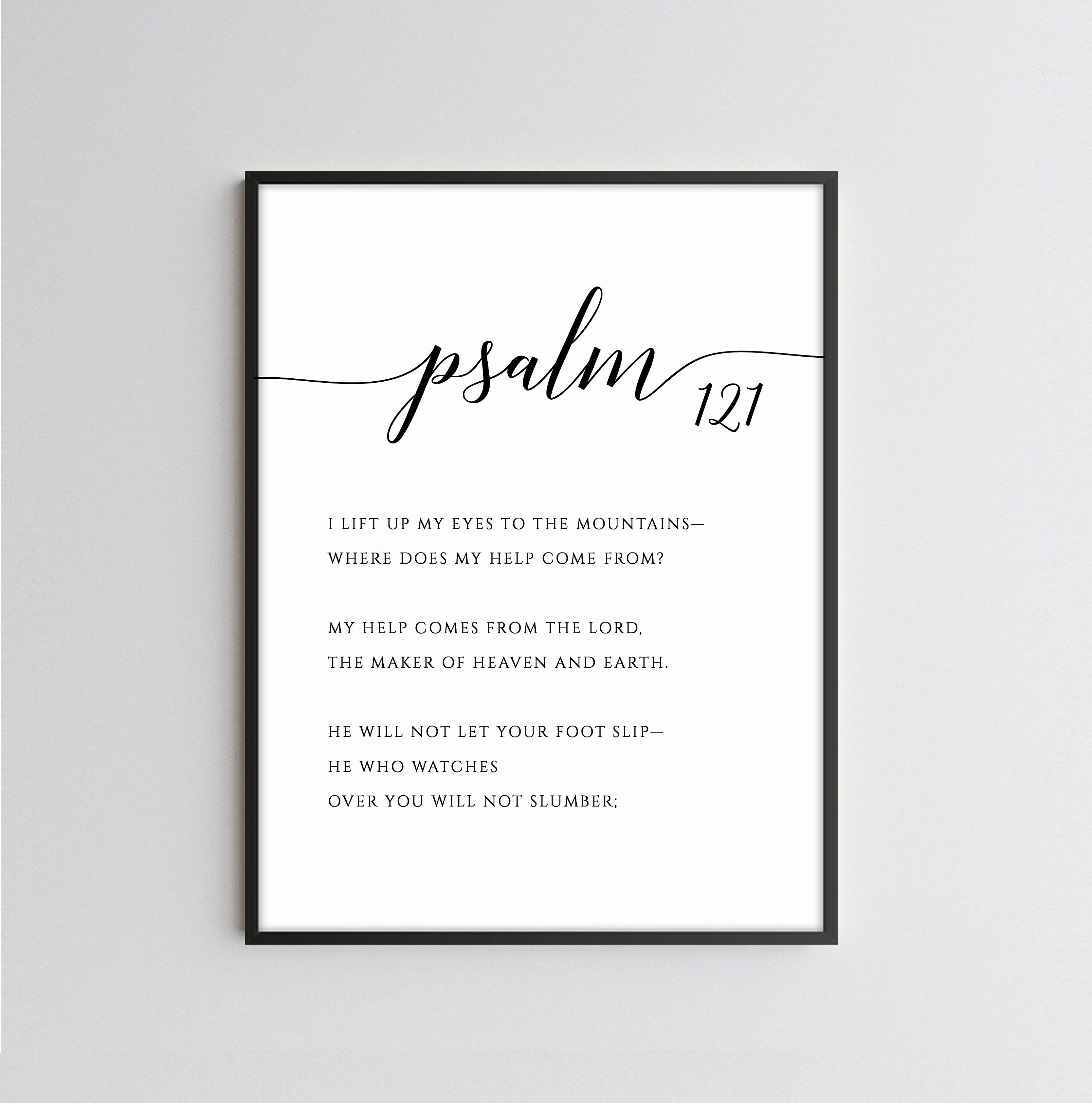 Psalm 121 Bible Verse Wall Art Set of 2 Scripture Print | Etsy