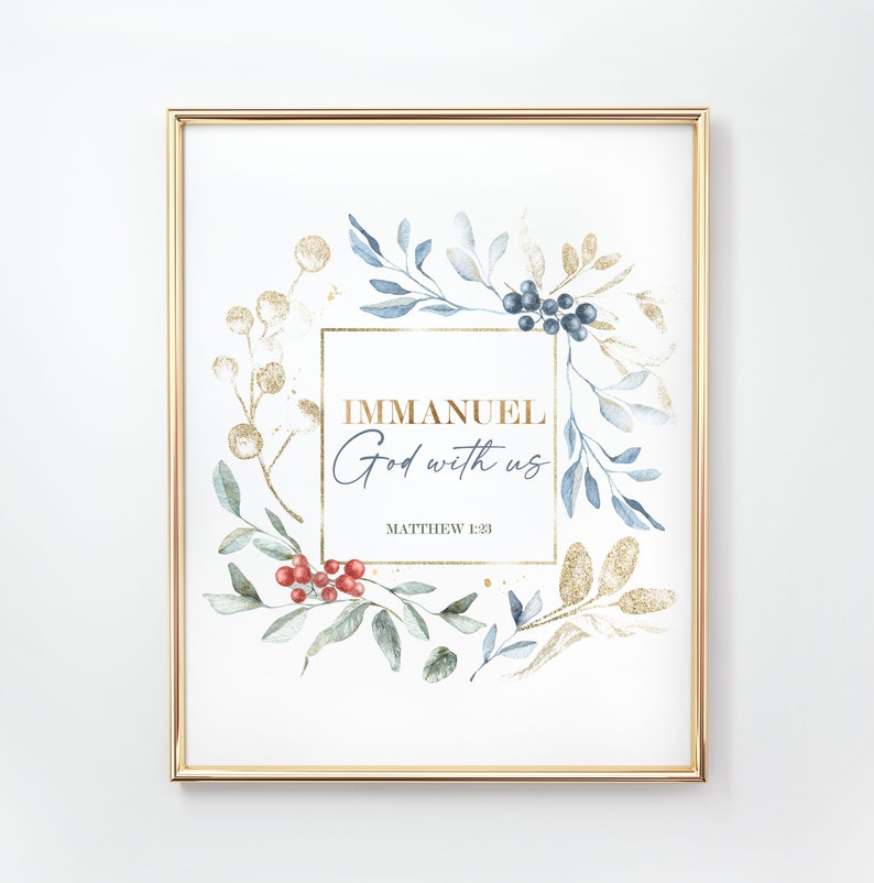 Immanuel God With Us Christmas Printables Bible Verse - Etsy